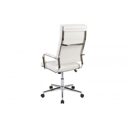 BLNK Hansel LeatherSoft High-Back Contemporary Panel Executive Swivel Office Chair - White