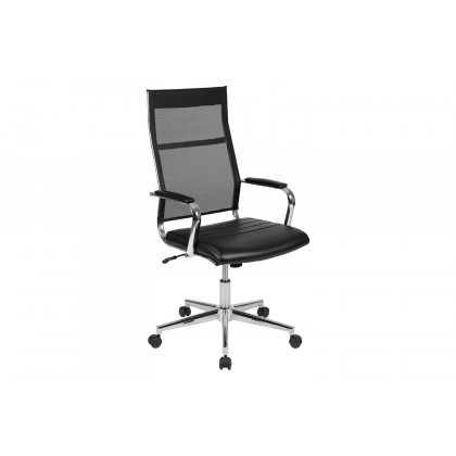 BLNK - Hansel LeatherSoft High-Back Mesh Contemporary Executive Swivel Office Chair with Seat
