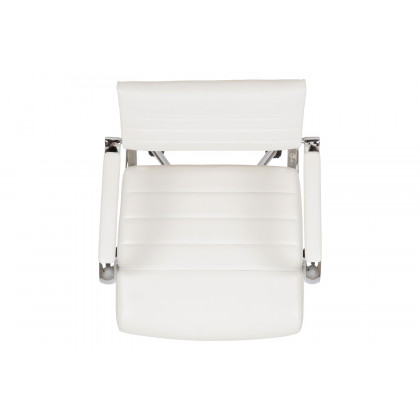 BLNK Hansel LeatherSoft Mid-Back Contemporary Ribbed Executive Swivel Office Chair - White