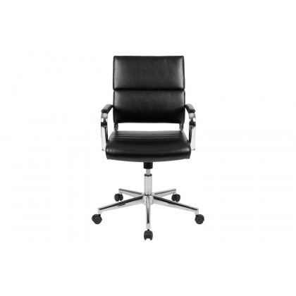 BLNK Hansel LeatherSoft Mid-Back Contemporary Panel Executive Swivel Office Chair - Black