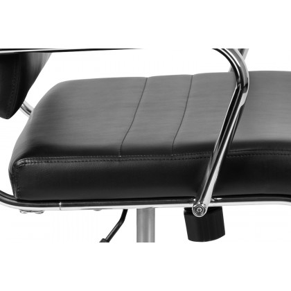 BLNK Hansel LeatherSoft Mid-Back Contemporary Panel Executive Swivel Office Chair - Black