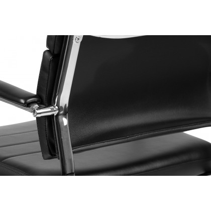 BLNK Hansel LeatherSoft Mid-Back Contemporary Panel Executive Swivel Office Chair - Black