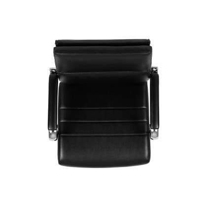 BLNK Hansel LeatherSoft Mid-Back Contemporary Panel Executive Swivel Office Chair - Black