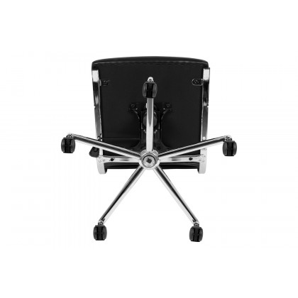BLNK Hansel LeatherSoft Mid-Back Armless Contemporary Ribbed Executive Swivel Office Chair - Black