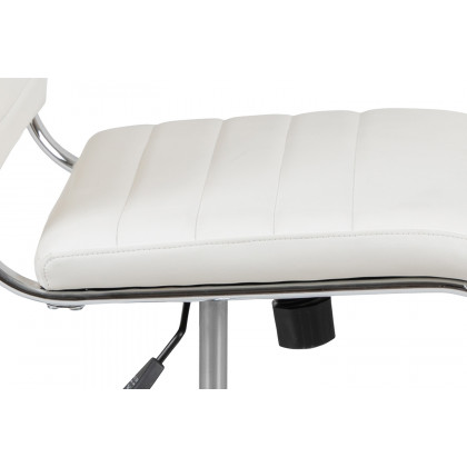 BLNK Hansel LeatherSoft Mid-Back Armless Contemporary Ribbed Executive Swivel Office Chair - White