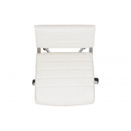 BLNK Hansel LeatherSoft Mid-Back Armless Contemporary Ribbed Executive Swivel Office Chair - White