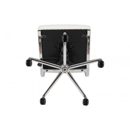 BLNK Hansel LeatherSoft Mid-Back Armless Contemporary Ribbed Executive Swivel Office Chair - White