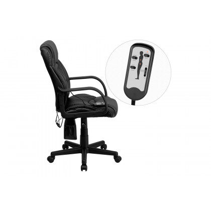 BLNK Laverne LeatherSoft Mid-Back Ergonomic Massaging Executive Swivel Office Chair - with Arms