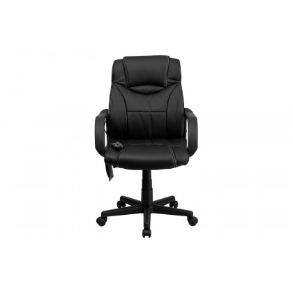 BLNK Laverne LeatherSoft Mid-Back Ergonomic Massaging Executive Swivel Office Chair - with Arms