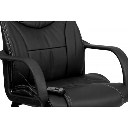 BLNK Laverne LeatherSoft Mid-Back Ergonomic Massaging Executive Swivel Office Chair - with Arms