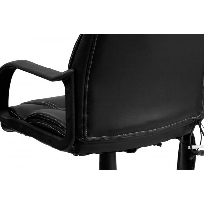 BLNK Laverne LeatherSoft Mid-Back Ergonomic Massaging Executive Swivel Office Chair - with Arms