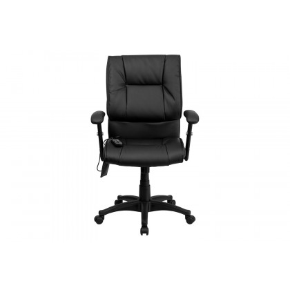 BLNK Laverne LeatherSoft Mid-Back Ergonomic Massaging Executive Swivel Office Chair - with Adjustable Arms