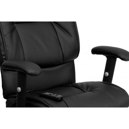 BLNK Laverne LeatherSoft Mid-Back Ergonomic Massaging Executive Swivel Office Chair - with Adjustable Arms