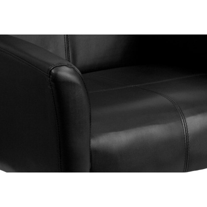 BLNK Taylor LeatherSoft Executive Side Reception Chair with Mahogany Legs - Black