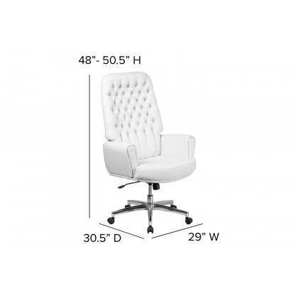 BLNK - Rochelle LeatherSoft High-Back Traditional Tufted Executive Swivel Office Chair with Arms