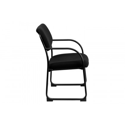 BLNK Richie Fabric Executive Side Reception Chair with Sled Base - Black