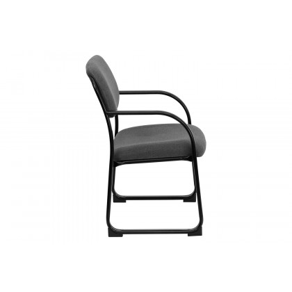 BLNK Richie Fabric Executive Side Reception Chair with Sled Base - Gray