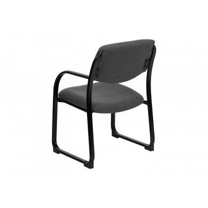 BLNK Richie Fabric Executive Side Reception Chair with Sled Base - Gray