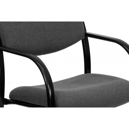 BLNK Richie Fabric Executive Side Reception Chair with Sled Base - Gray