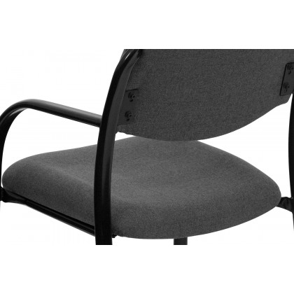 BLNK Richie Fabric Executive Side Reception Chair with Sled Base - Gray
