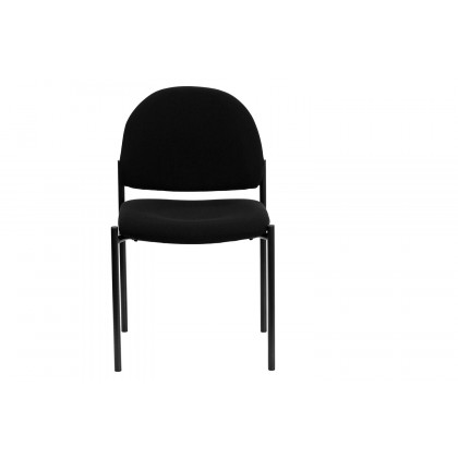 BLNK Tania Comfort Fabric Stackable Steel Side Reception Chair - Black
