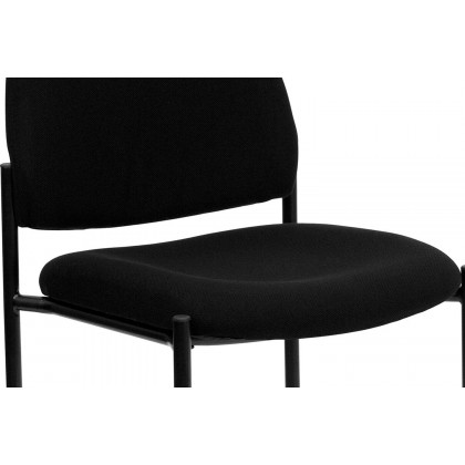 BLNK Tania Comfort Fabric Stackable Steel Side Reception Chair - Black