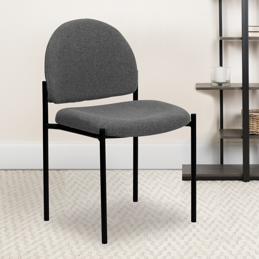BLNK Tania Comfort Fabric Stackable Steel Side Reception Chair - Gray