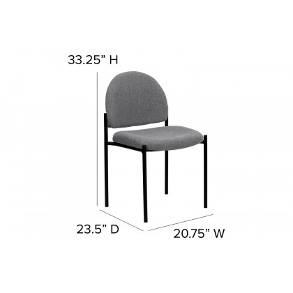 BLNK Tania Comfort Fabric Stackable Steel Side Reception Chair - Gray