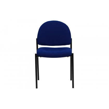BLNK Tania Comfort Fabric Stackable Steel Side Reception Chair - Navy