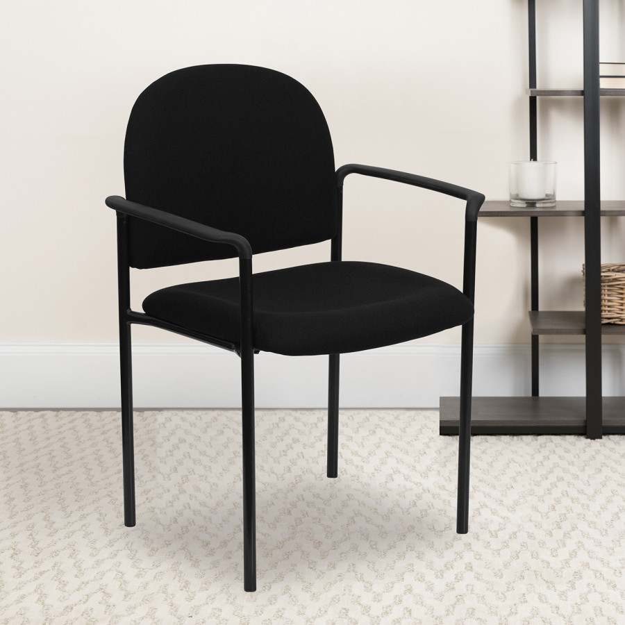 BLNK - Tiffany Comfort Fabric Stackable Steel Side Reception Chair with Arms