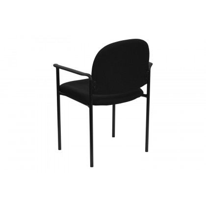 BLNK Tiffany Comfort Fabric Stackable Steel Side Reception Chair with Arms - Black