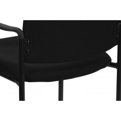 BLNK Tiffany Comfort Fabric Stackable Steel Side Reception Chair with Arms - Black