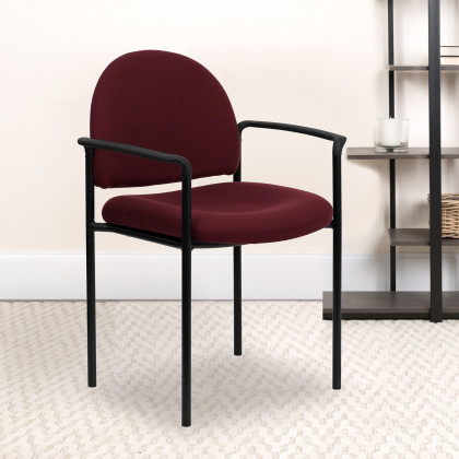 BLNK - Tiffany Comfort Fabric Stackable Steel Side Reception Chair with Arms