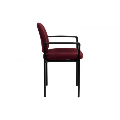 BLNK Tiffany Comfort Fabric Stackable Steel Side Reception Chair with Arms - Burgundy