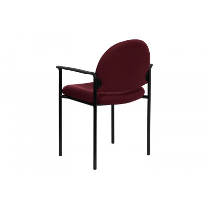 BLNK Tiffany Comfort Fabric Stackable Steel Side Reception Chair with Arms - Burgundy