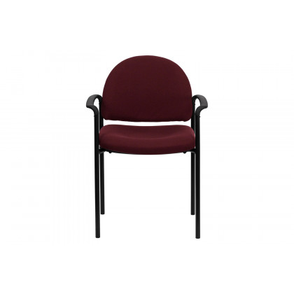 BLNK Tiffany Comfort Fabric Stackable Steel Side Reception Chair with Arms - Burgundy