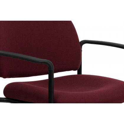 BLNK Tiffany Comfort Fabric Stackable Steel Side Reception Chair with Arms - Burgundy
