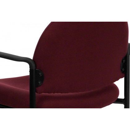 BLNK Tiffany Comfort Fabric Stackable Steel Side Reception Chair with Arms - Burgundy