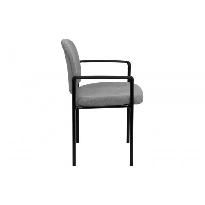 BLNK Tiffany Comfort Fabric Stackable Steel Side Reception Chair with Arms - Gray