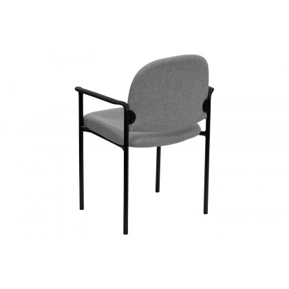 BLNK Tiffany Comfort Fabric Stackable Steel Side Reception Chair with Arms - Gray