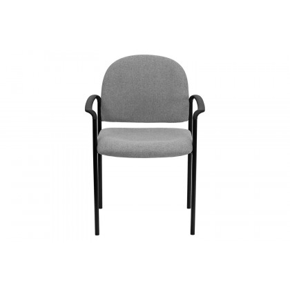 BLNK Tiffany Comfort Fabric Stackable Steel Side Reception Chair with Arms - Gray