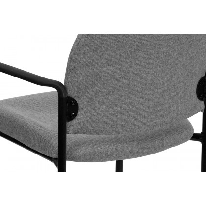 BLNK Tiffany Comfort Fabric Stackable Steel Side Reception Chair with Arms - Gray