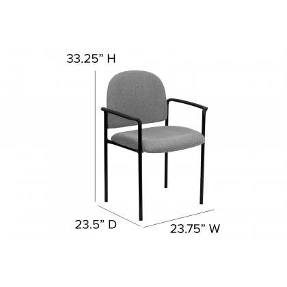 BLNK Tiffany Comfort Fabric Stackable Steel Side Reception Chair with Arms - Gray