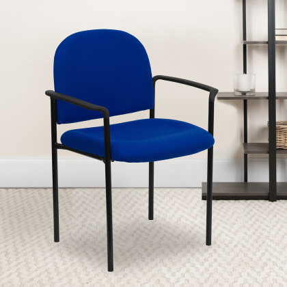 BLNK - Tiffany Comfort Fabric Stackable Steel Side Reception Chair with Arms