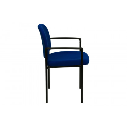 BLNK Tiffany Comfort Fabric Stackable Steel Side Reception Chair with Arms - Navy