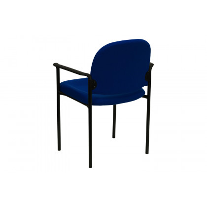 BLNK Tiffany Comfort Fabric Stackable Steel Side Reception Chair with Arms - Navy