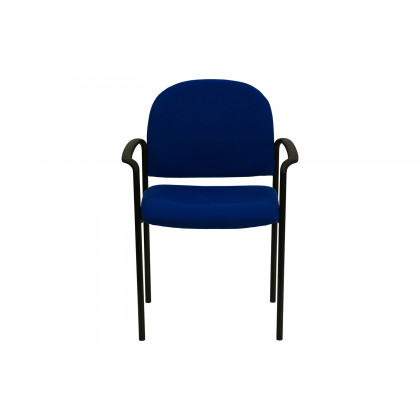 BLNK Tiffany Comfort Fabric Stackable Steel Side Reception Chair with Arms - Navy