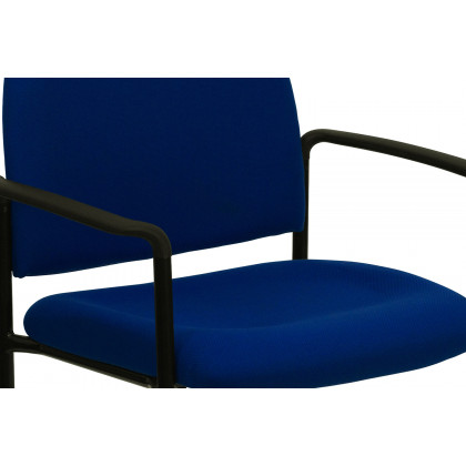 BLNK Tiffany Comfort Fabric Stackable Steel Side Reception Chair with Arms - Navy