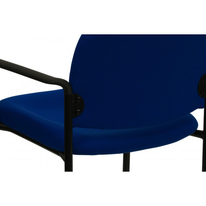 BLNK Tiffany Comfort Fabric Stackable Steel Side Reception Chair with Arms - Navy