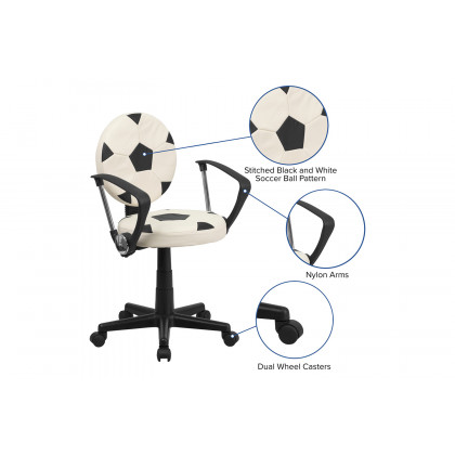 BLNK Billy Soccer Swivel Task Office Chair - with Arms